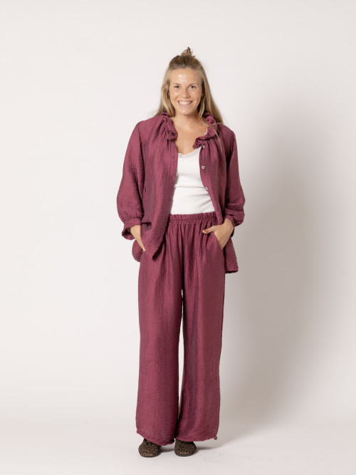 Shimmer ruffle terry shirt  Mallow colour