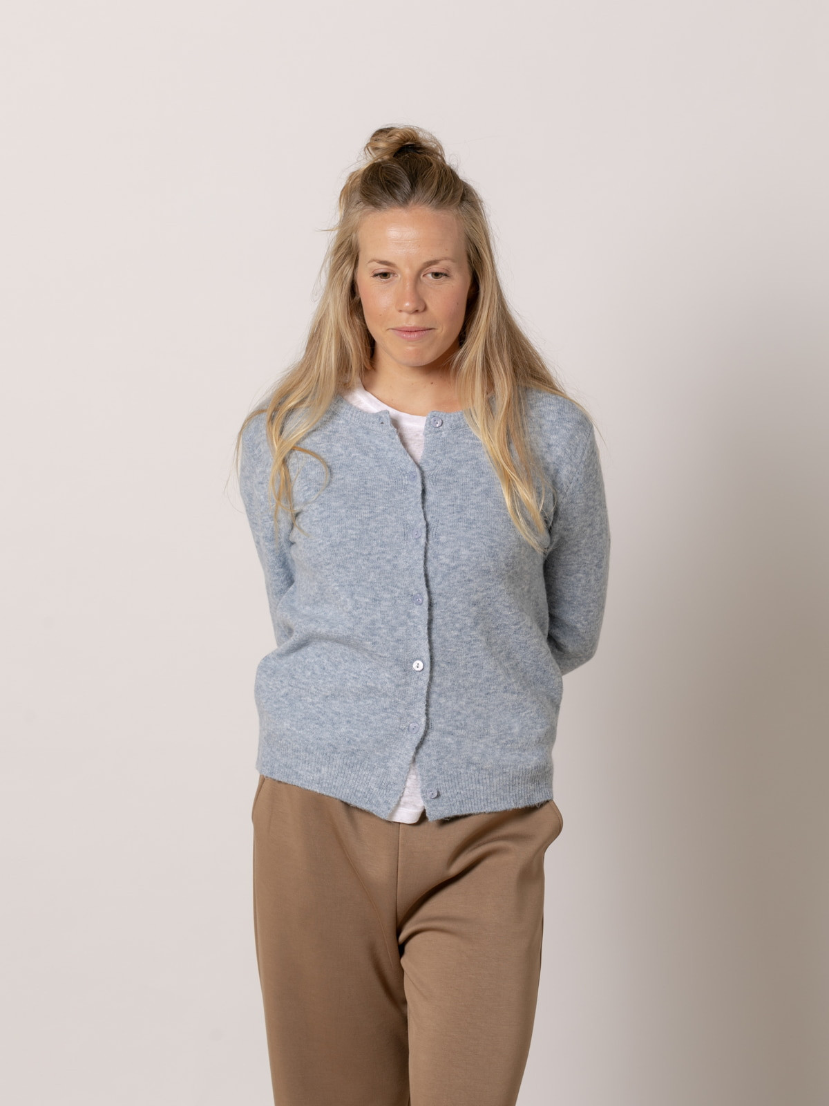 Cashmere-like jacket with box  Blue colour