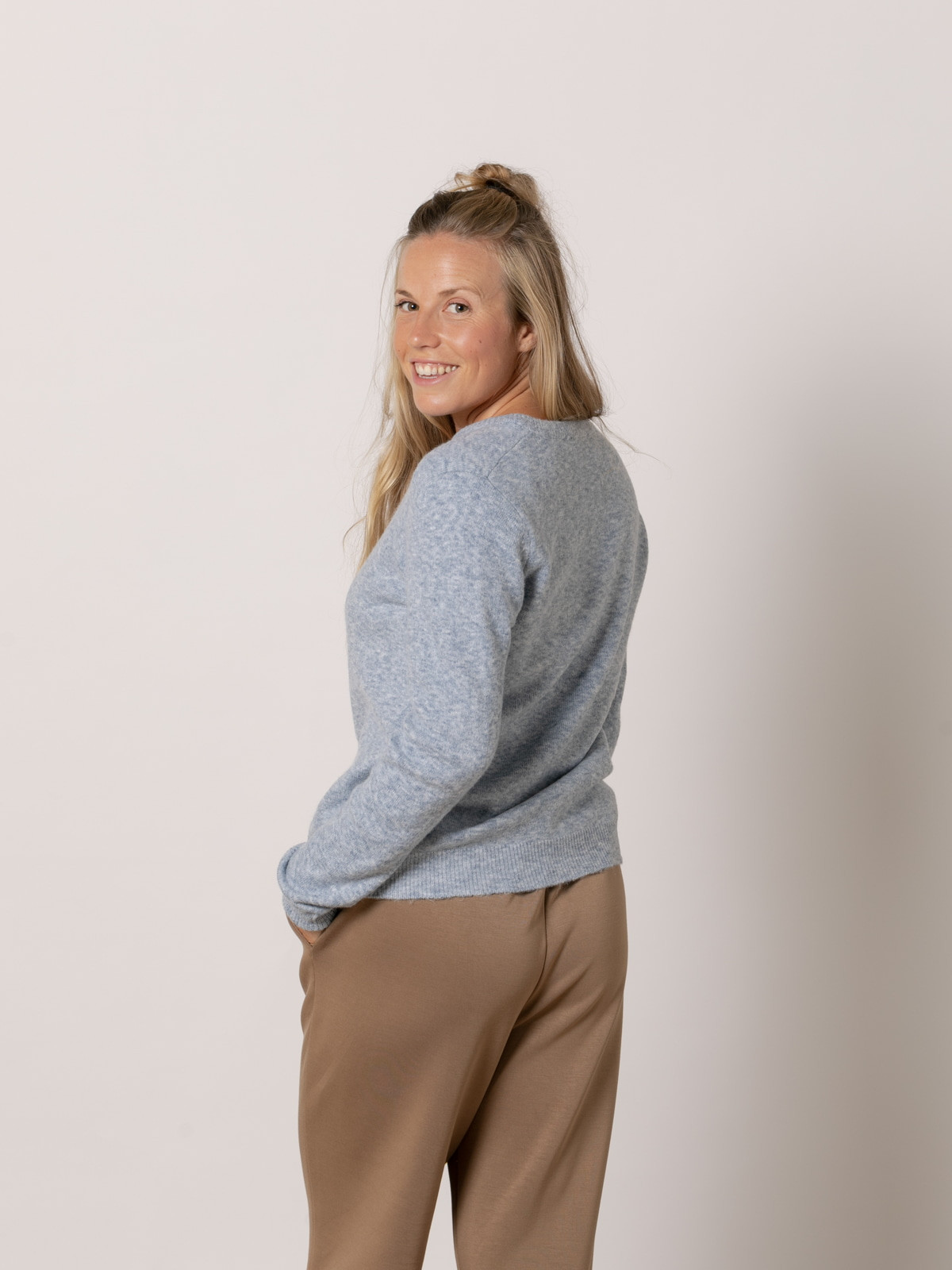 Cashmere-like jacket with box  Blue colour