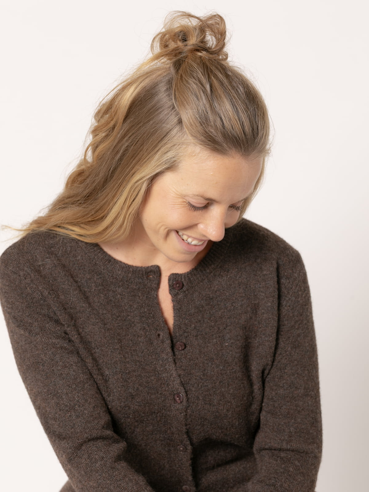 Cashmere-like jacket with box  Marrón  colour