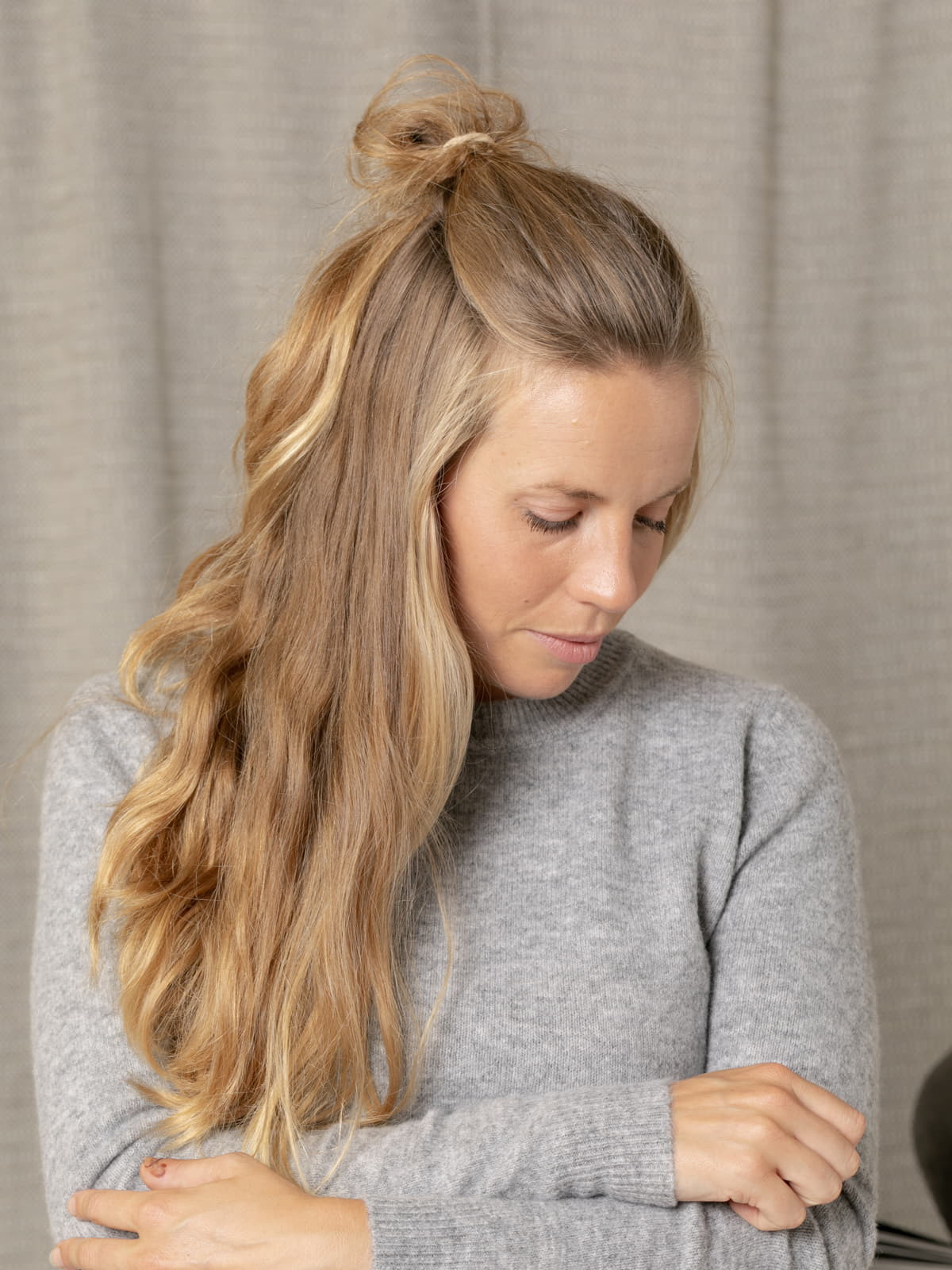 Cashmere-like box sweater  Grey colour