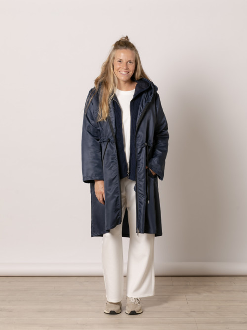 Adjustable long parka  Blue colour