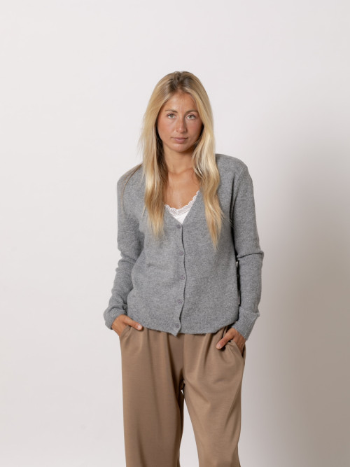 Chaqueta c/pico cachemire like color Gris