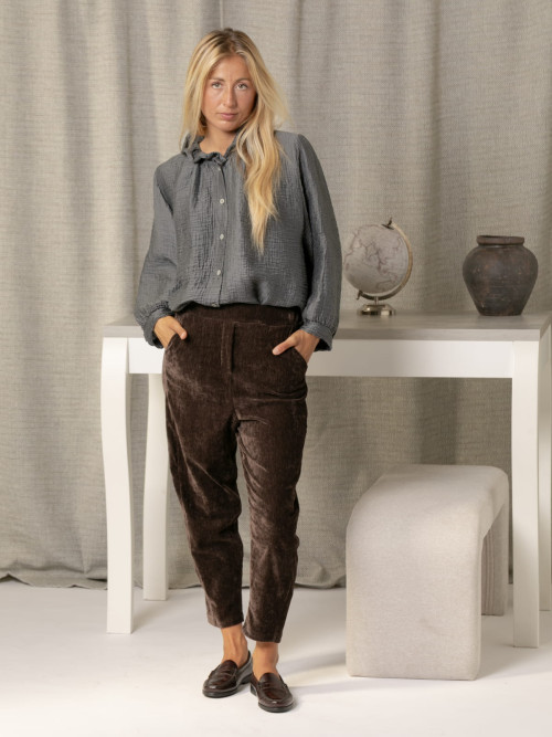 Pantalon velvet baggy