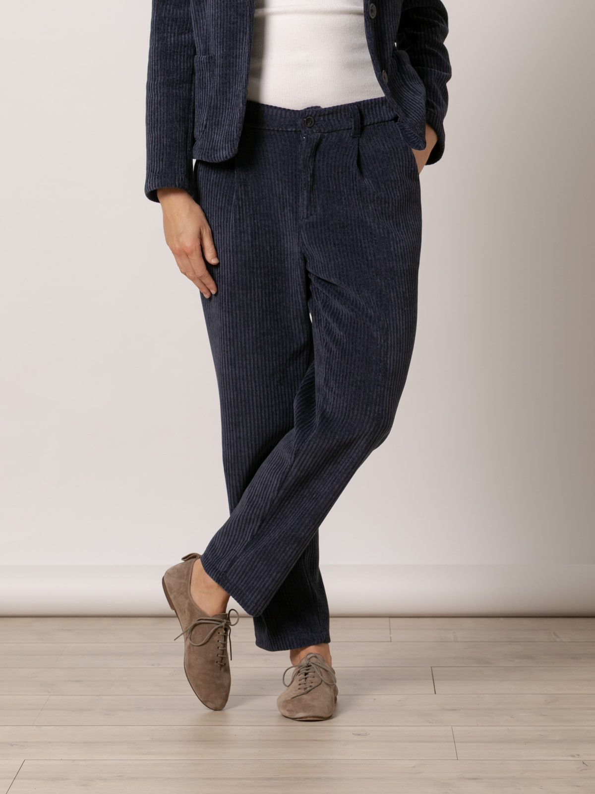 Stretch corduroy pants  Blue Navy colour