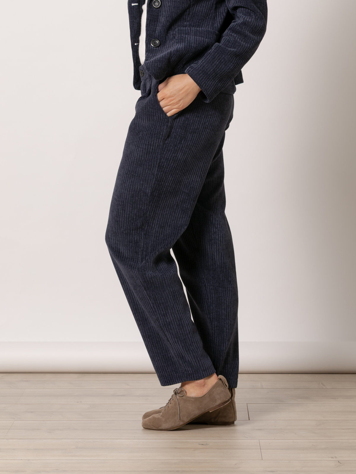 Stretch corduroy pants  Blue Navy colour