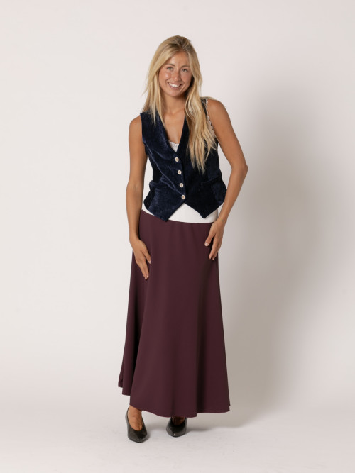 Long flared skirt  Bordeaux colour