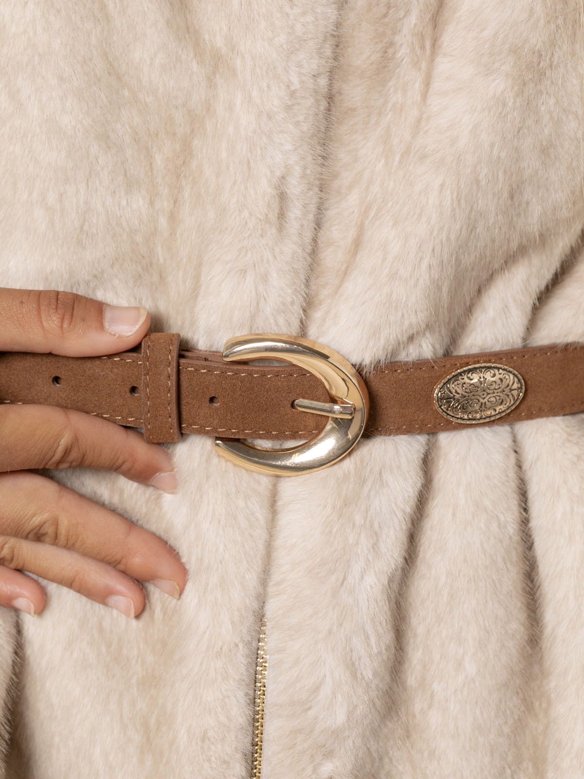 metal medal belt  Camel colour