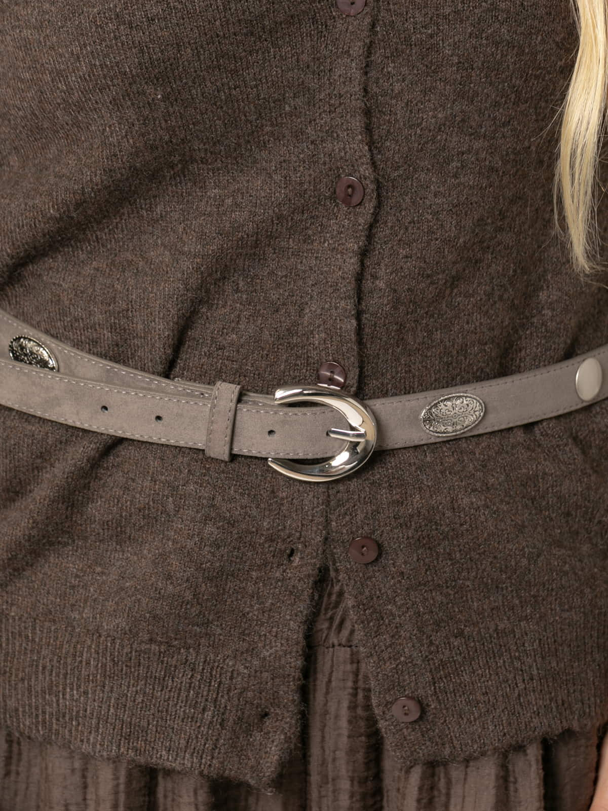 metal medal belt  Grey colour