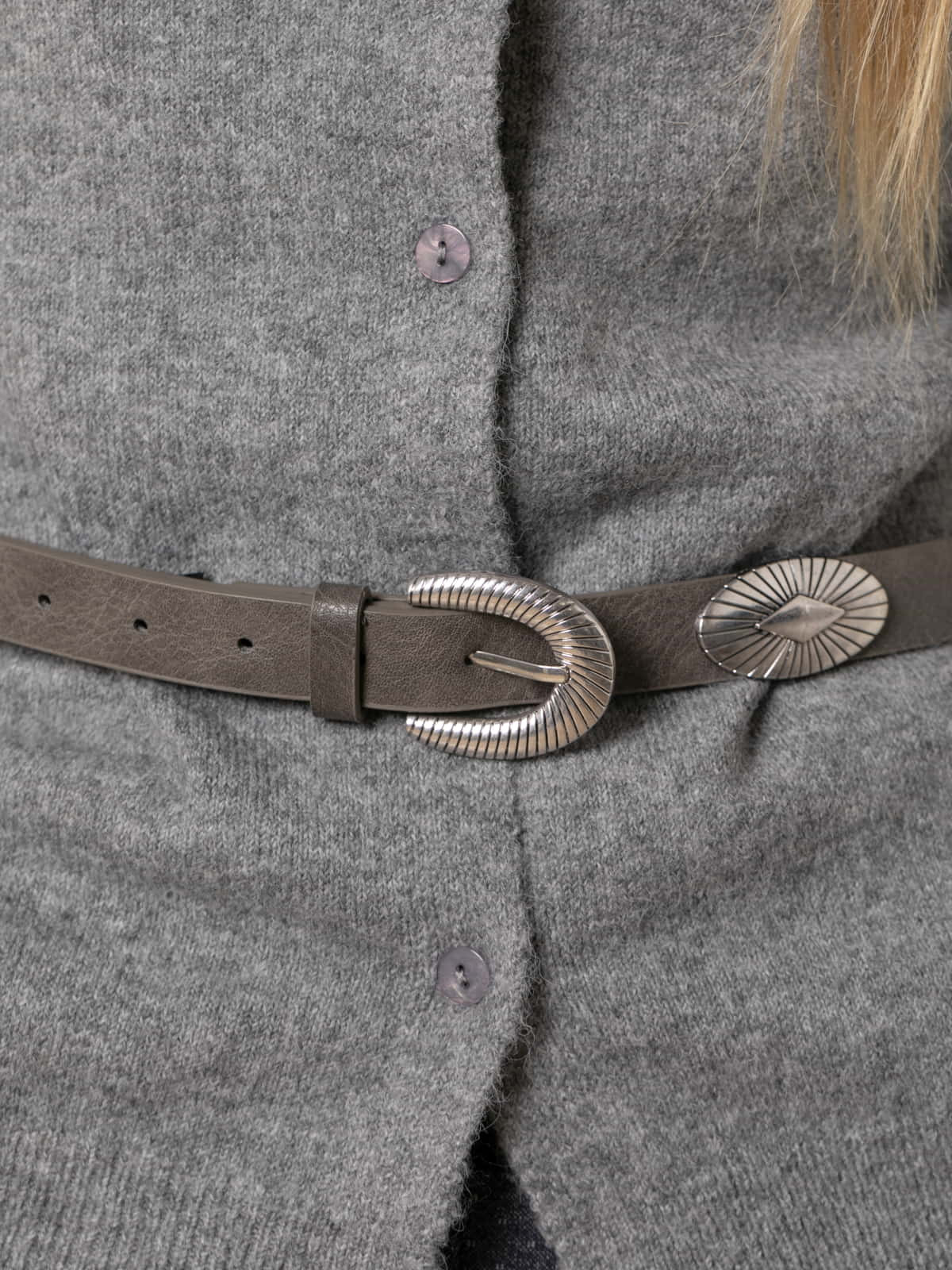 Cowboy metal belt  Grey colour