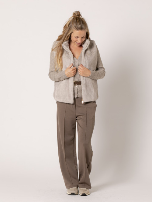 Fur vest  Grey perla colour
