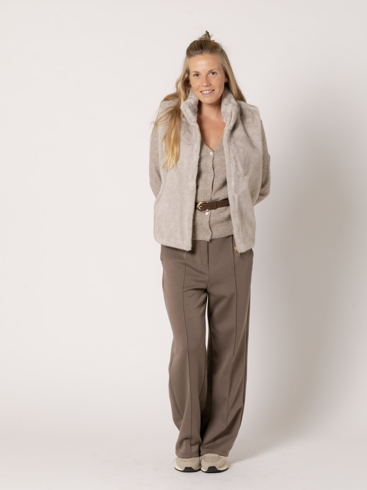 Fur vest  Grey perla colour