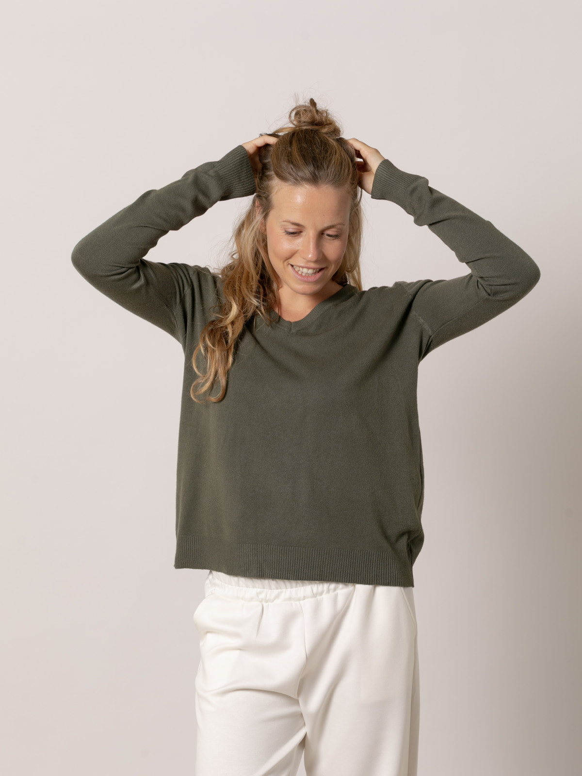 Jersey oversize visco vegetal color Verde Militar