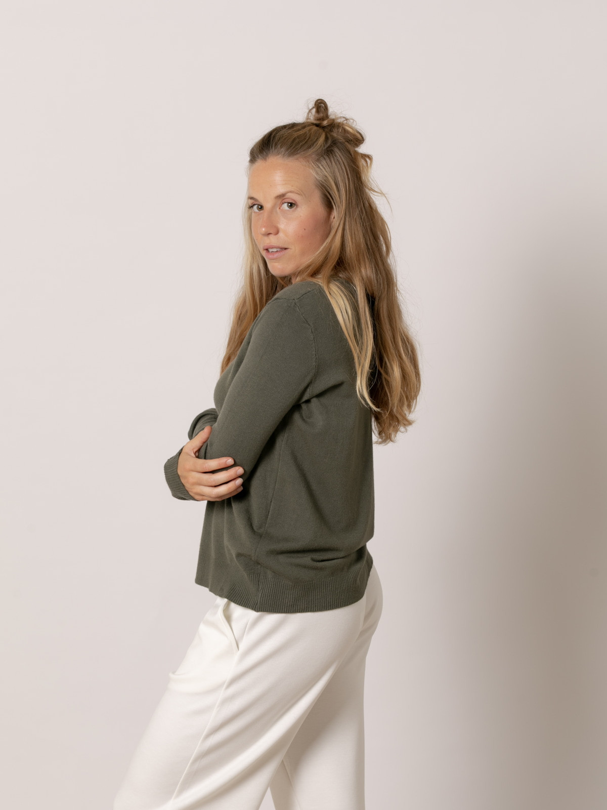 Jersey oversize visco vegetal color Verde Militar