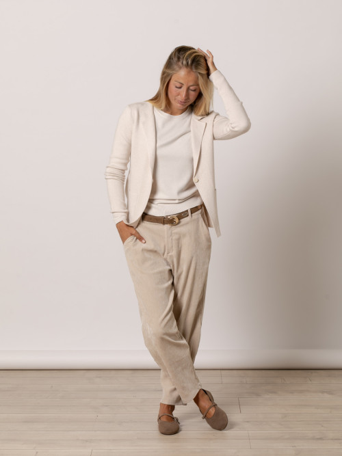 Chaqueta blasier punto soft color Beige