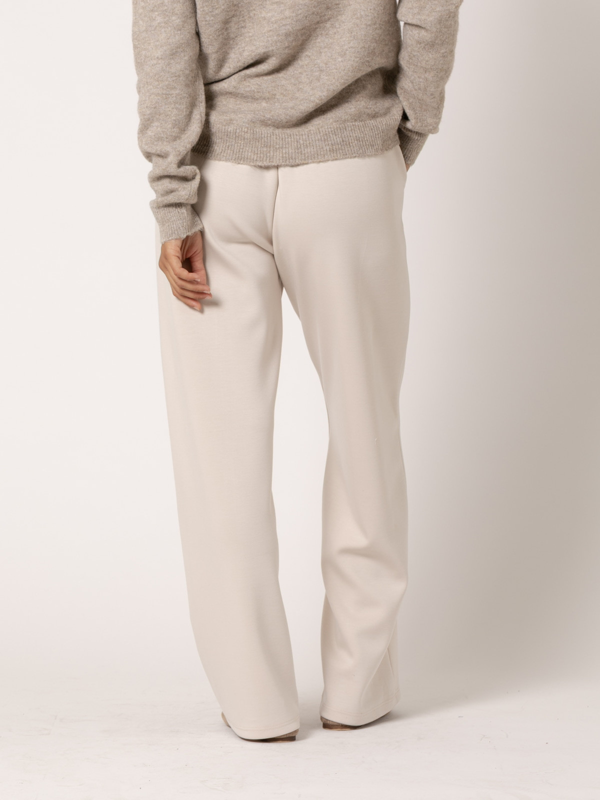Comfy soft pants with central seam  Beige colour