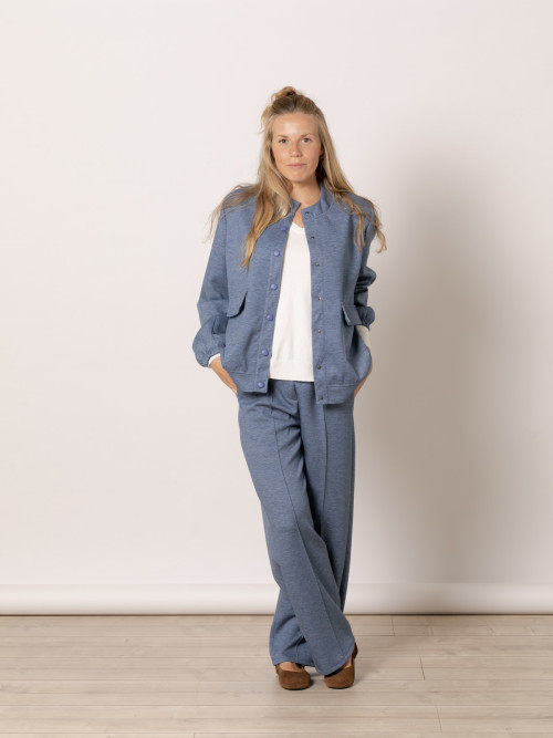 Chaqueta bomber soft bolsillos color Azul Jean