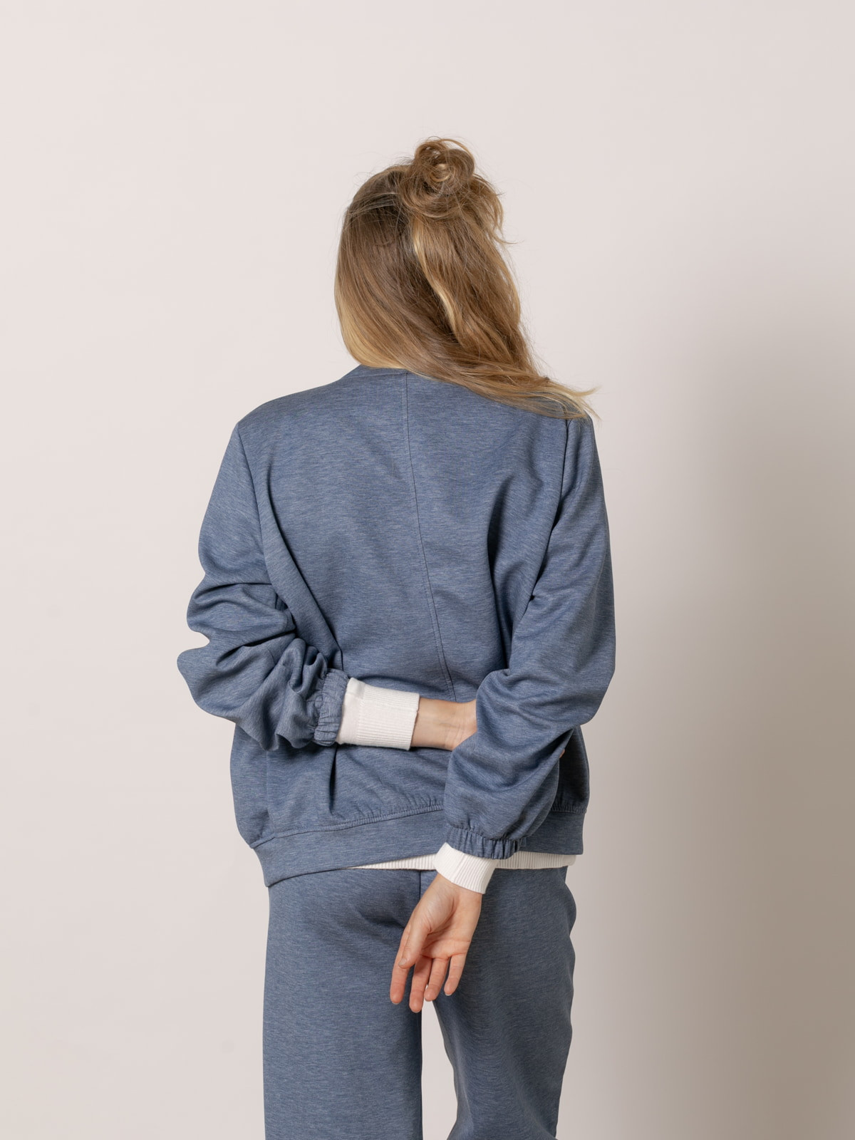 Chaqueta bomber soft bolsillos color Azul Jean