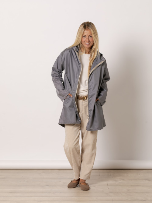 Gabardina cremallera color Gris