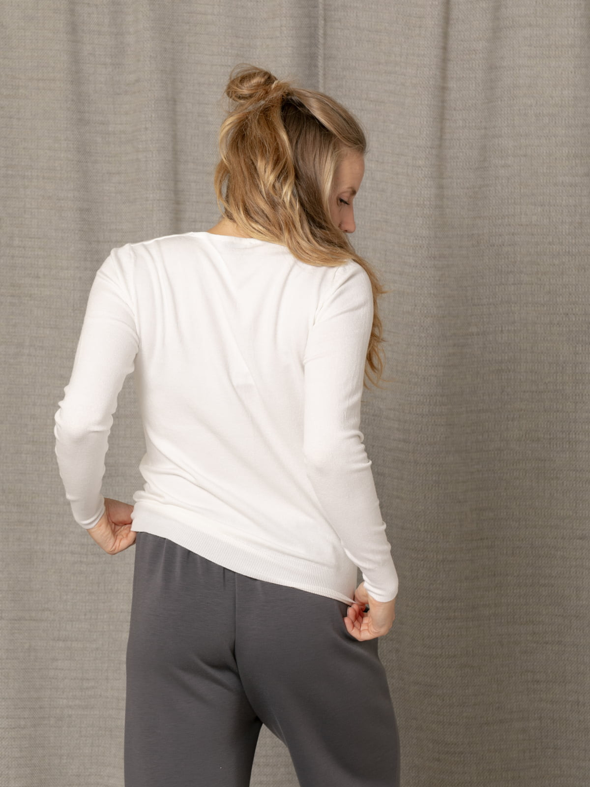 Jersey with vegetable viscose peak  Marfil colour