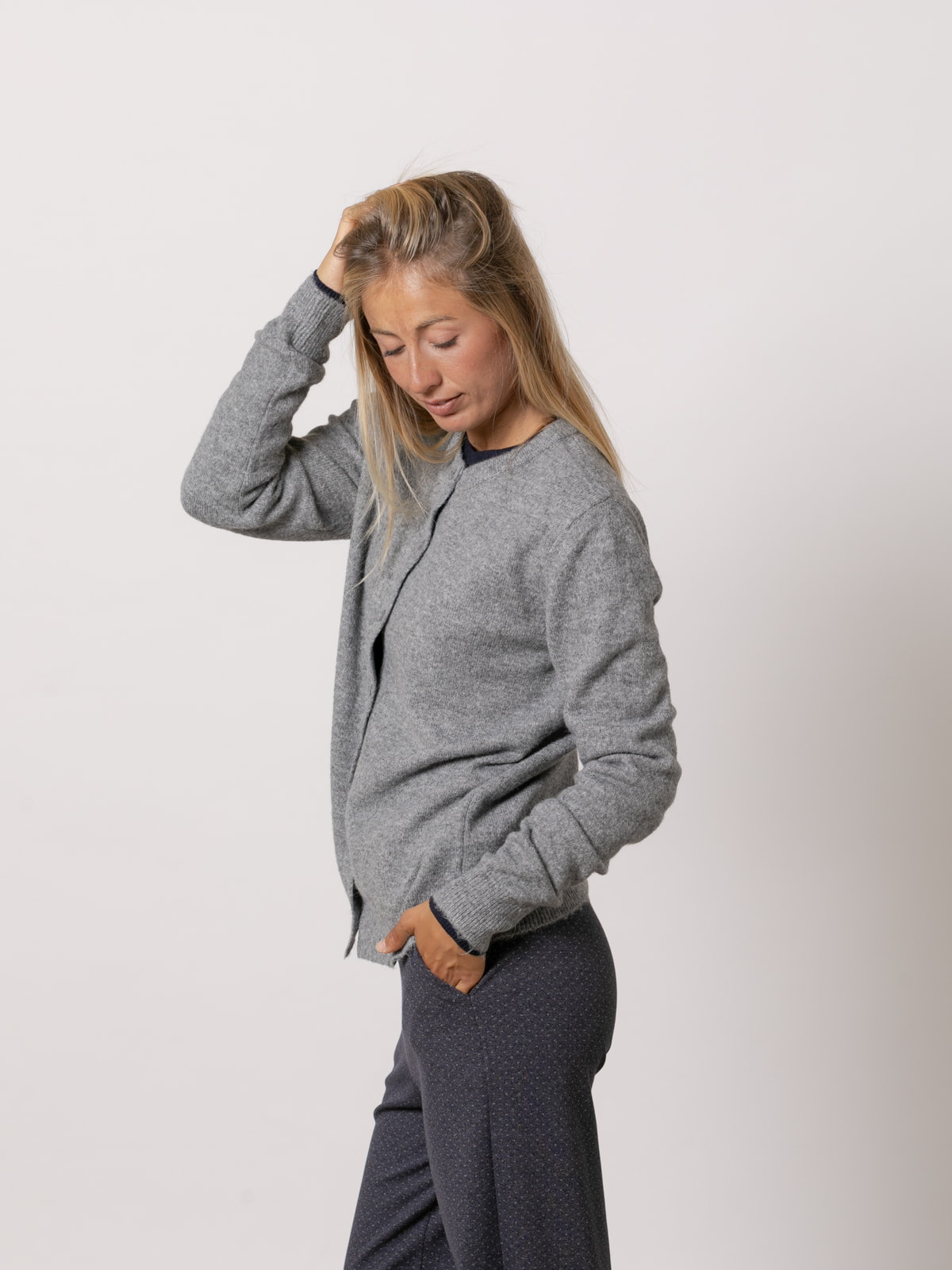 Chaqueta c/caja cachemire like color Gris