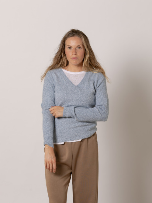 Jersey escote pico cachemire like