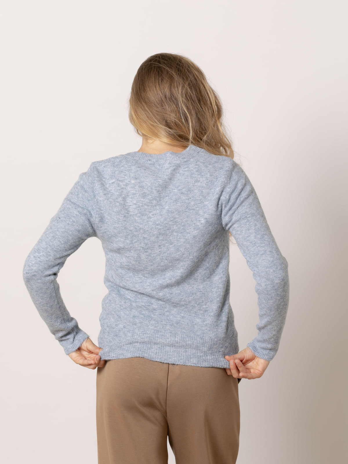 Cashmere-like V-neck sweater  Blue colour