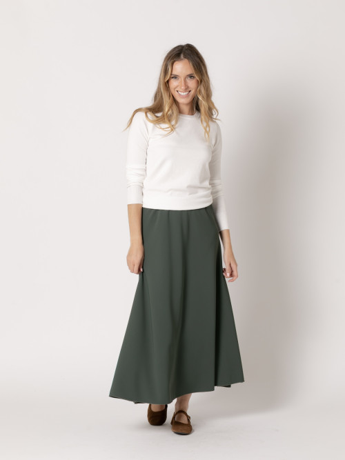 Long flared skirt  Green colour