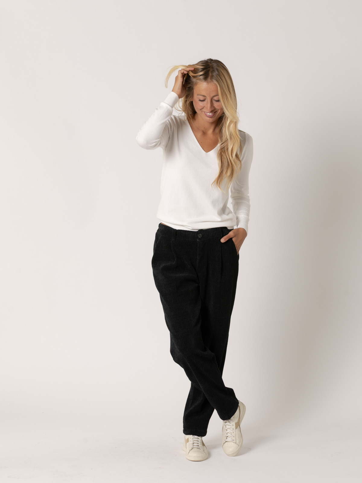 Pantalon pana elastica