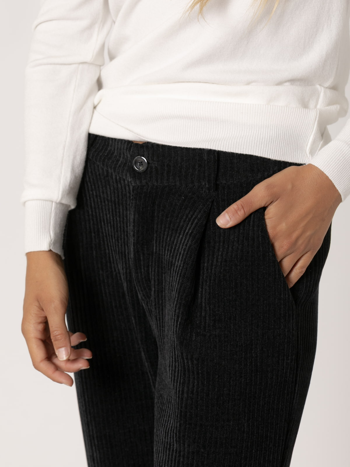 Pantalon pana elastica