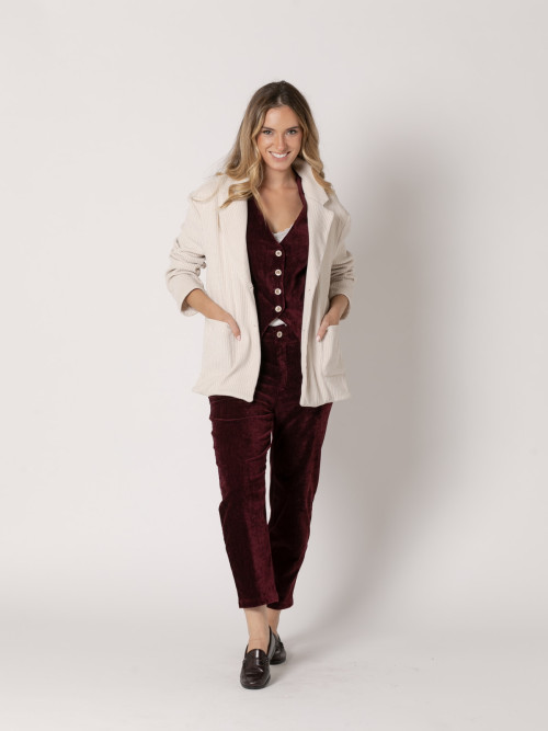 Americana oversize pana elástica color Marfil