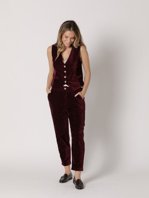 Velvet vest  Bordeaux colour