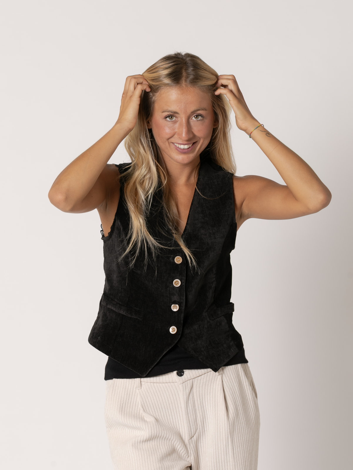 Velvet vest  Black colour