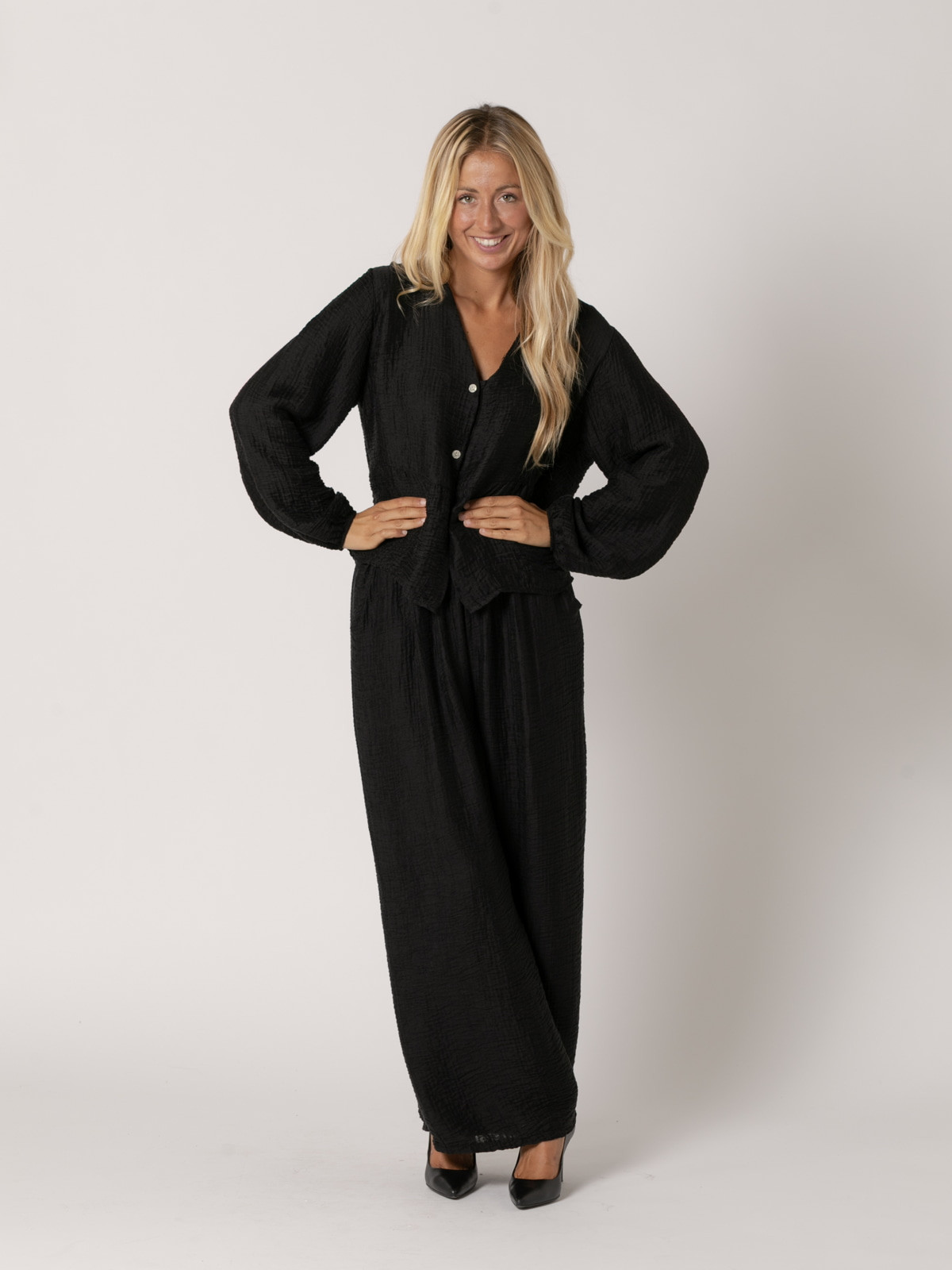 Pantalon rizo tencell brillo