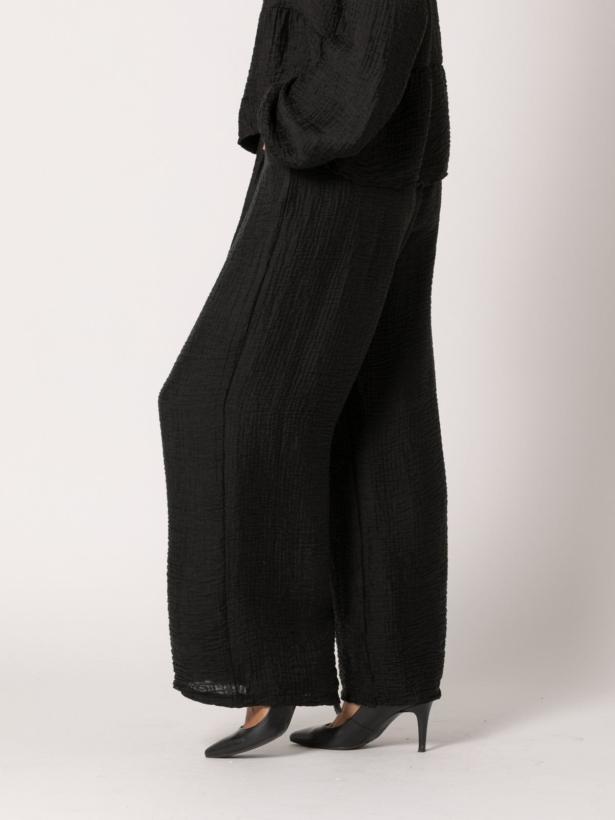 Pantalon rizo tencell brillo