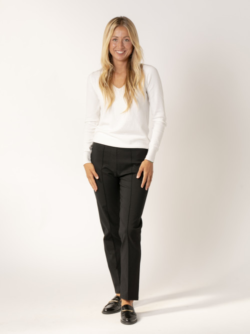 Elastic trousers with central seam  Black colour