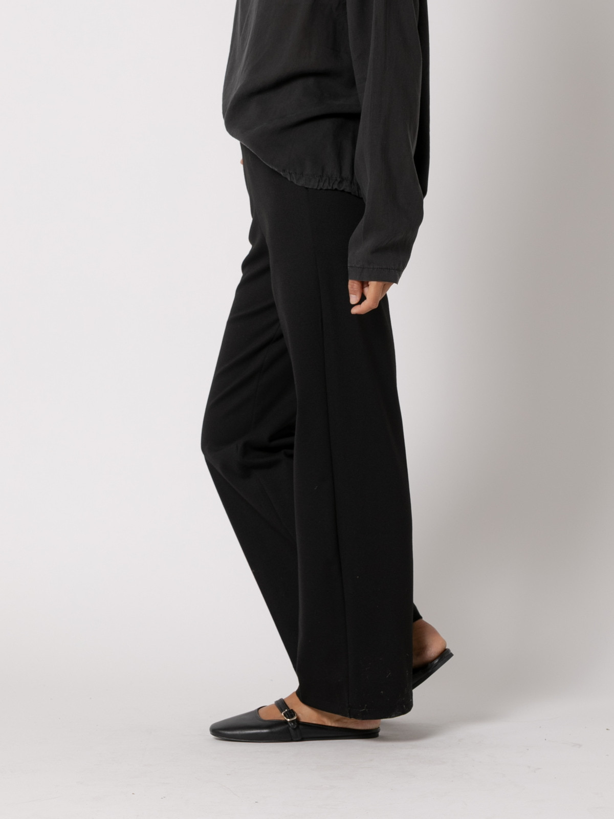 Wide leg milano stitch trousers  Black colour