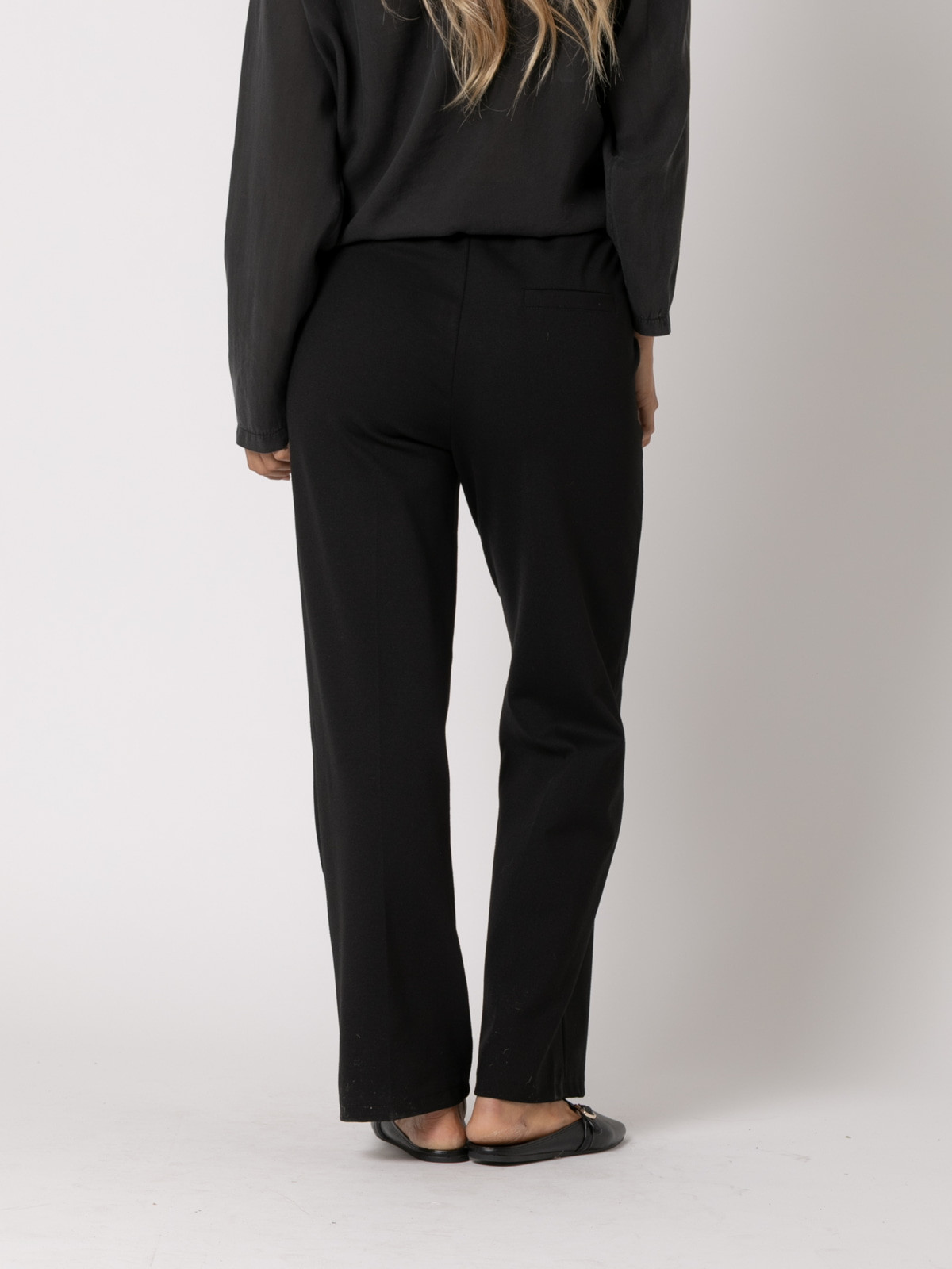 Pantalón wide leg punto milano color Negro