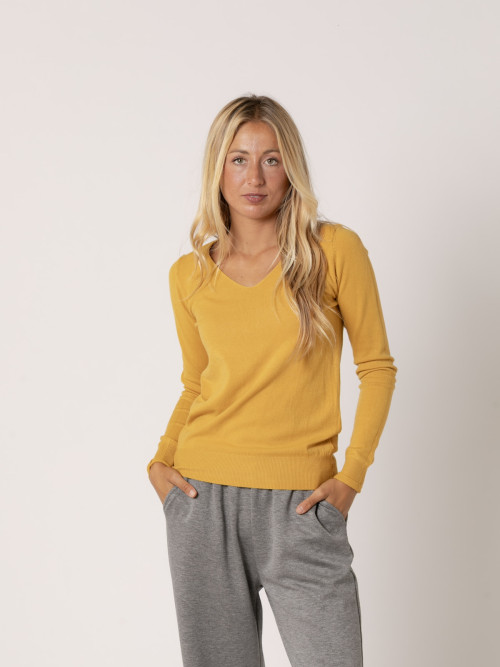 Jersey c/pico visco vegetal color Amarillo