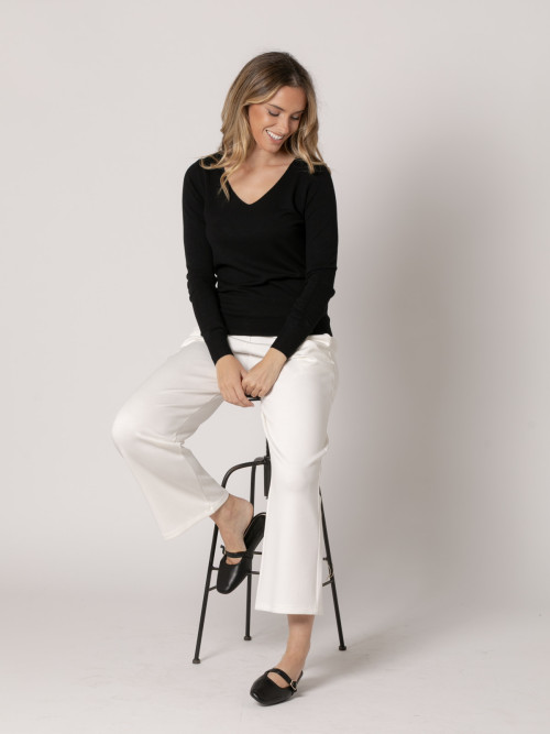 Jersey c/pico visco vegetal color Negro
