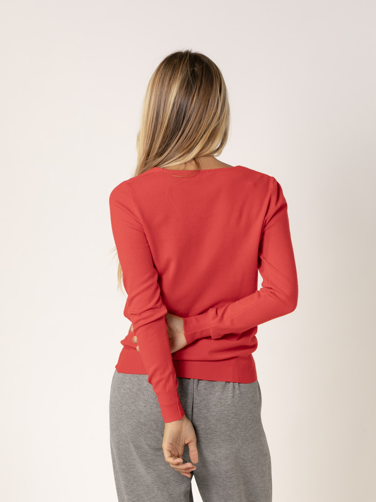Jersey c/pico visco vegetal color Rojo