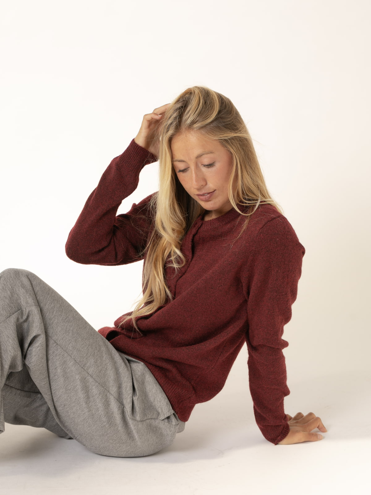 Cashmere-like jacket with box  Bordeaux colour