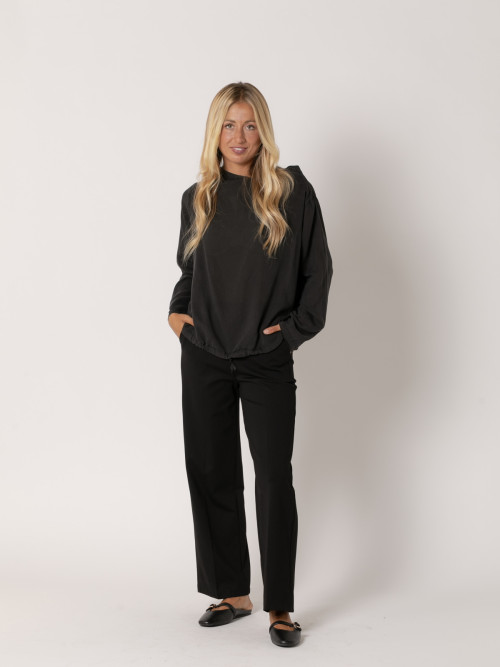 Camisa cotton voile bajo ajustable color Negro