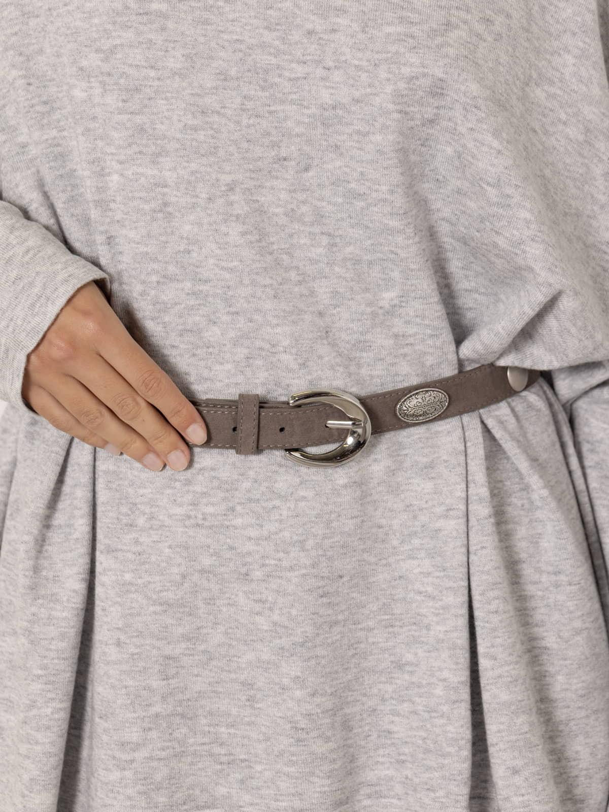 Cowboy metal belt  Grey colour