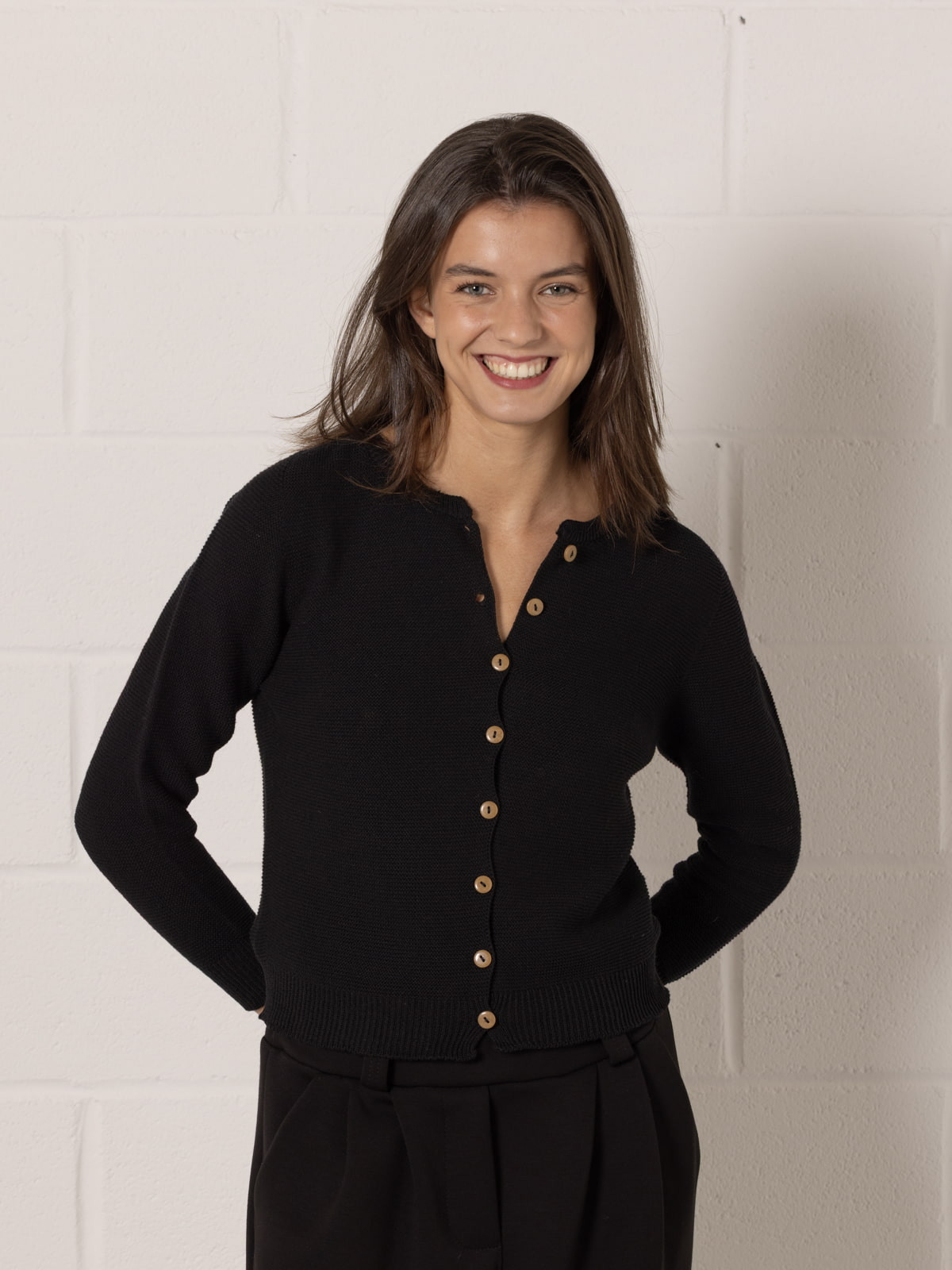 Chaqueta botones Angy color Negro