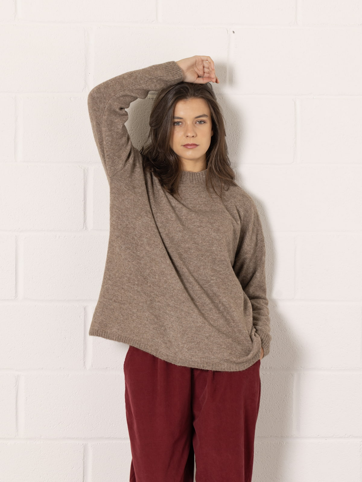 Jersey soft oversize c/subido color Marrón 