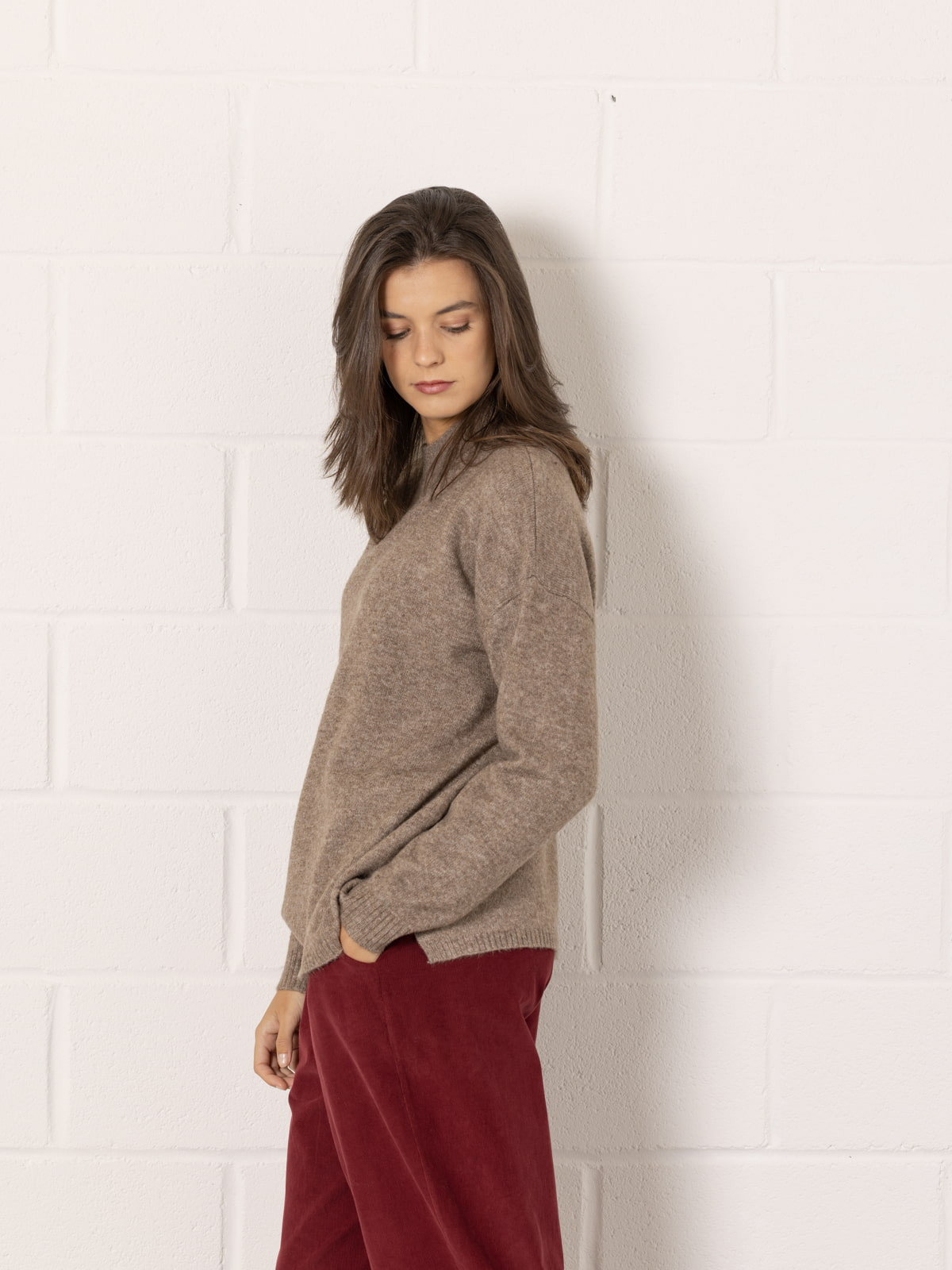 Jersey soft oversize c/subido color Marrón 