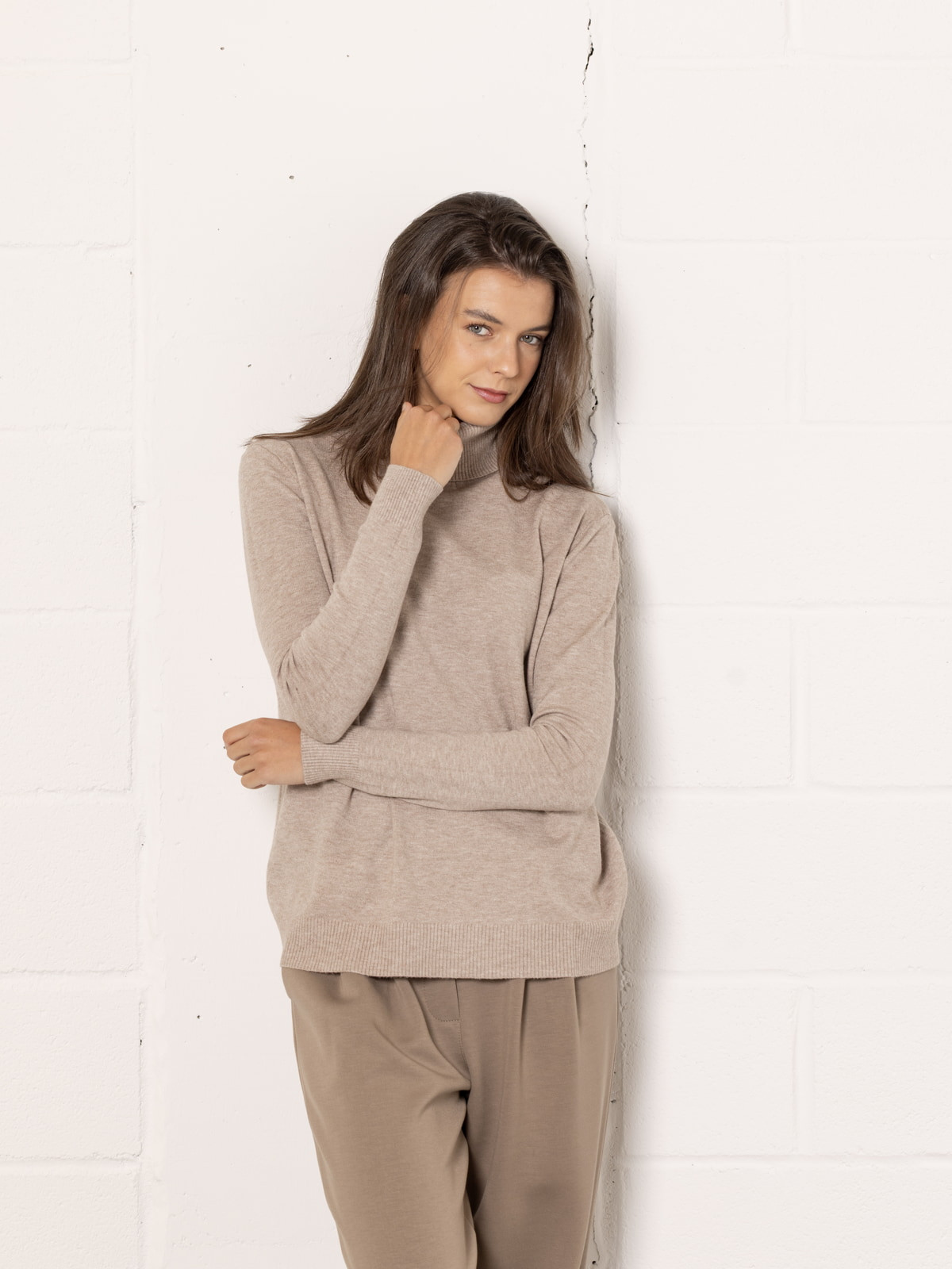 Jersey soft c/alto color Taupe