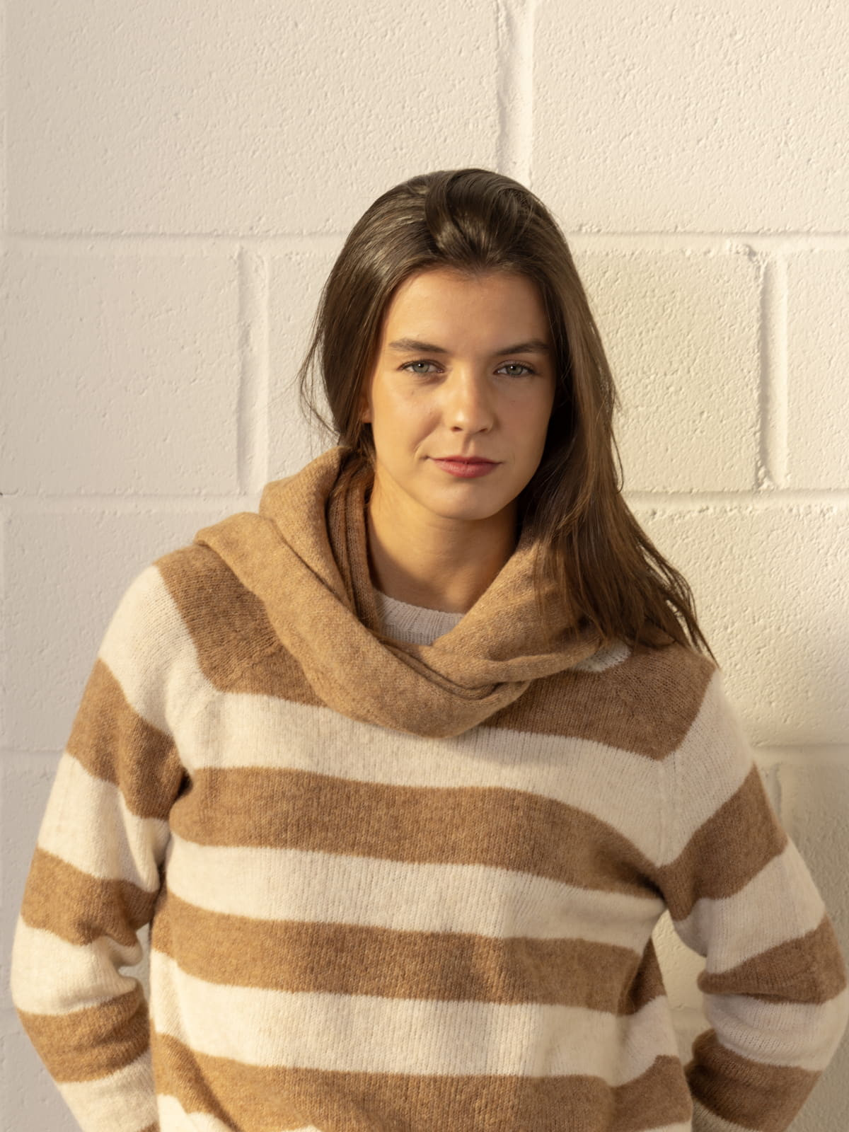 Soft scarf with wool  Camel colour