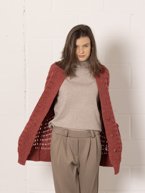 Oversized knitted jacket  Caldera colour